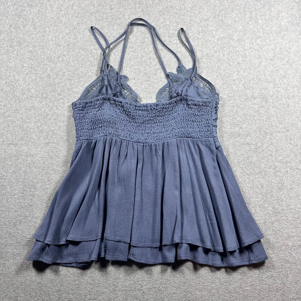 Listicle Blue Strappy Babydoll Cami Top Size Large - Picture 5 of 6
